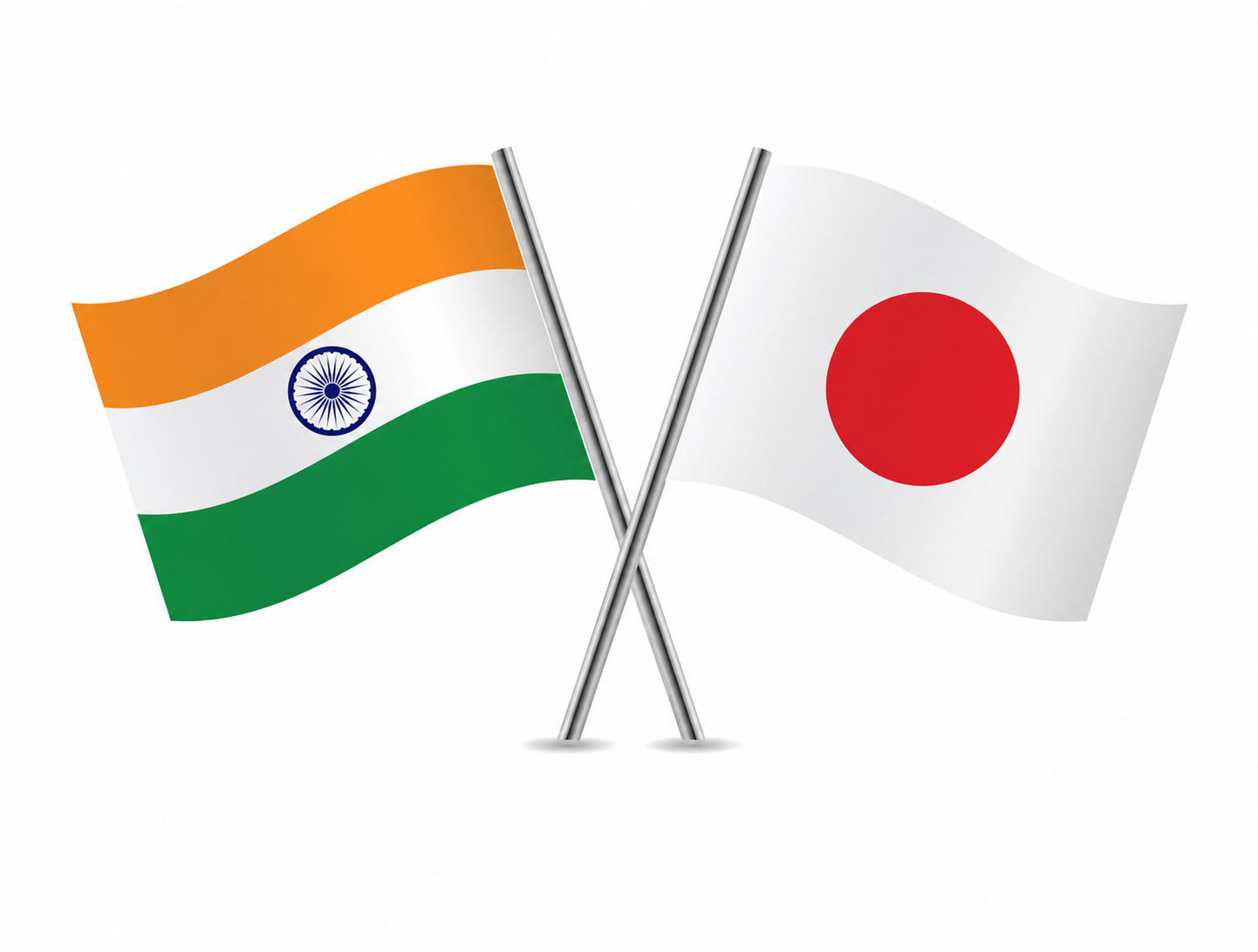 日本国旗とインド国旗 / Japan and India flags